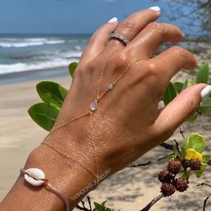 Astra Moonstone Bracelet, hand chain